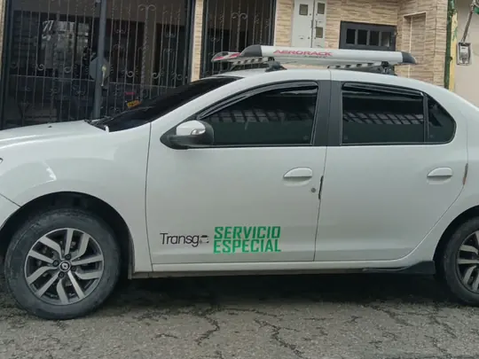Renault Logan blanco de servicio especial, vista de lado